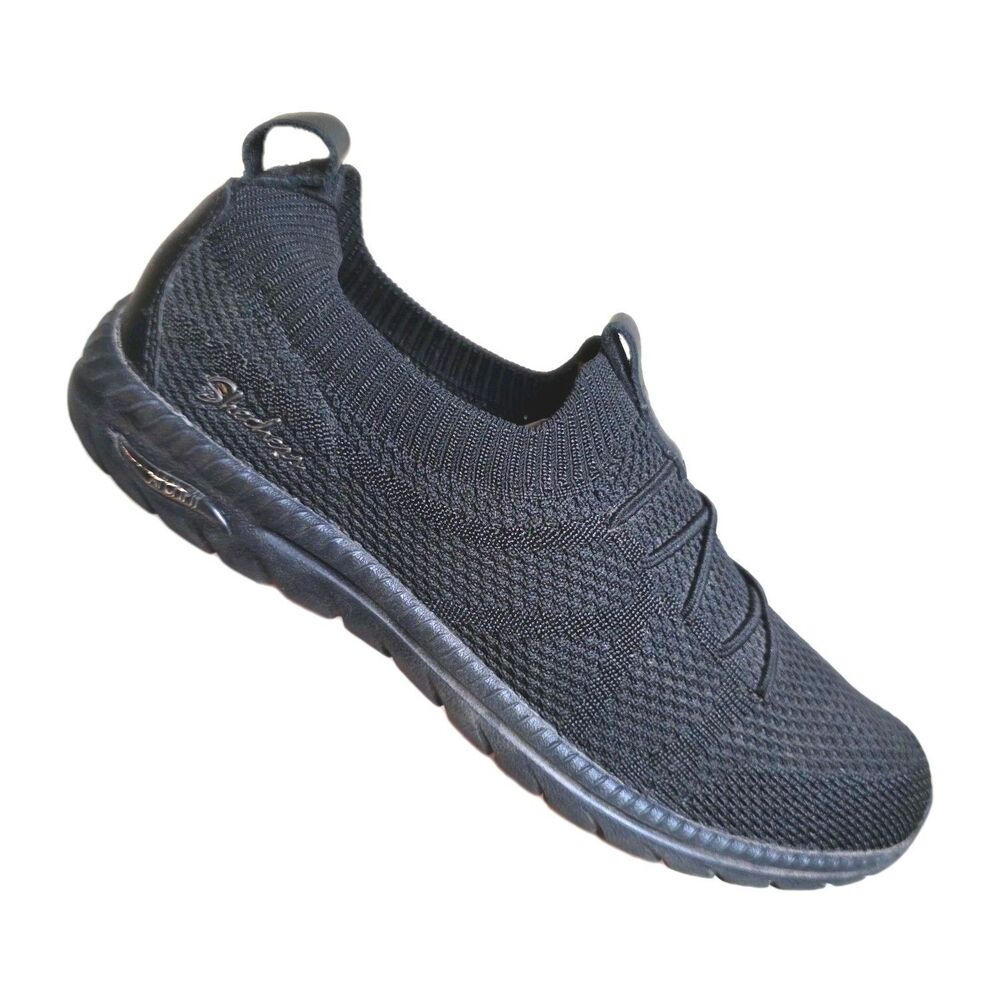 Skechers Womens Arch Fit Flex Slip-On Shoe Size US 6 Black 100285 021-8055